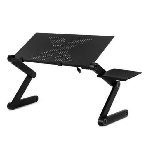 Suporte de mesa dobrável ajustável portátil de liga de alumínio de 360 graus com mouse pad para laptop / notebook, sem ventiladores de CPU - Image 2