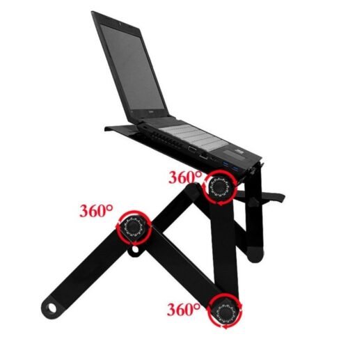 Suporte de mesa dobrável ajustável portátil de liga de alumínio de 360 graus com mouse pad para laptop / notebook, sem ventiladores de CPU - Image 3