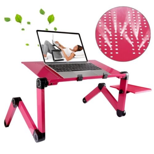 Suporte de mesa dobrável ajustável portátil de liga de alumínio de 360 graus com mouse pad para laptop / notebook, sem ventiladores de CPU - Image 10