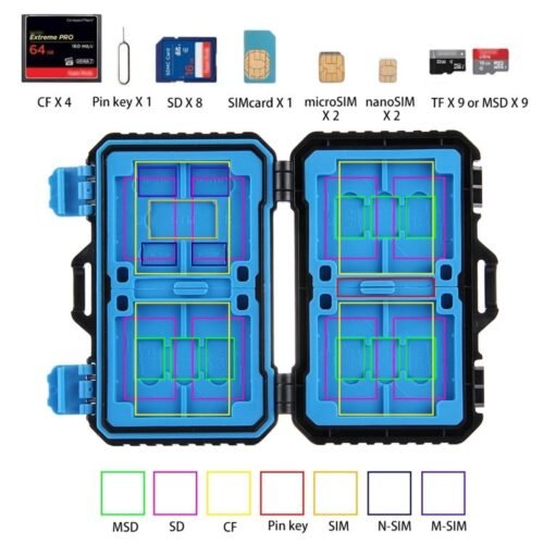 Estojo para cartão de memória PULUZ 27 em 1 para 4CF + 8SD + 9TF + 1 PIN de cartão + 1 SIM padrão + 2 Micro-SIM + 2 Nano-SIM - Image 11