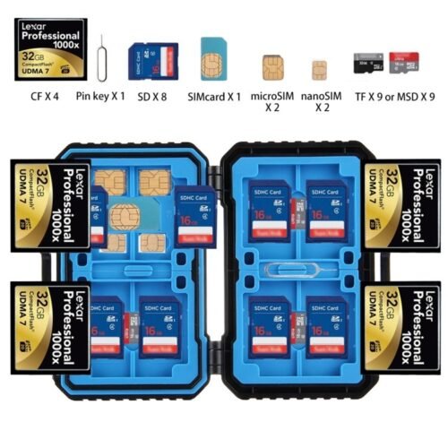 Estojo para cartão de memória PULUZ 27 em 1 para 4CF + 8SD + 9TF + 1 PIN de cartão + 1 SIM padrão + 2 Micro-SIM + 2 Nano-SIM - Image 12
