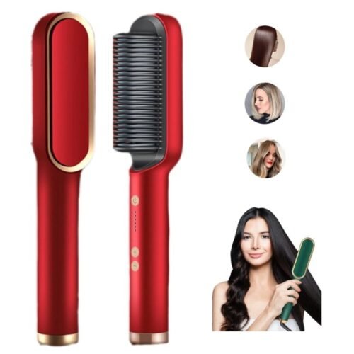 Alisador de cabelo 2 em 1 escova e modelador de cabelo de íon negativo alisador de cabelo pente - Image 4