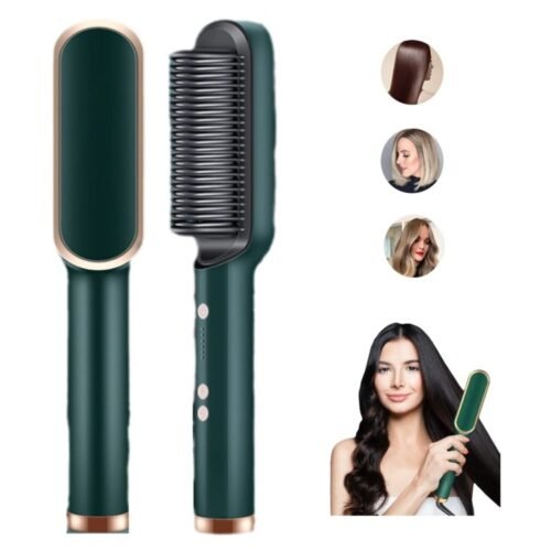 Alisador de cabelo 2 em 1 escova e modelador de cabelo de íon negativo alisador de cabelo pente - Image 5
