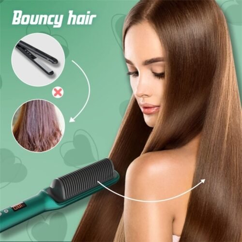 Alisador de cabelo 2 em 1 escova e modelador de cabelo de íon negativo alisador de cabelo pente - Image 10
