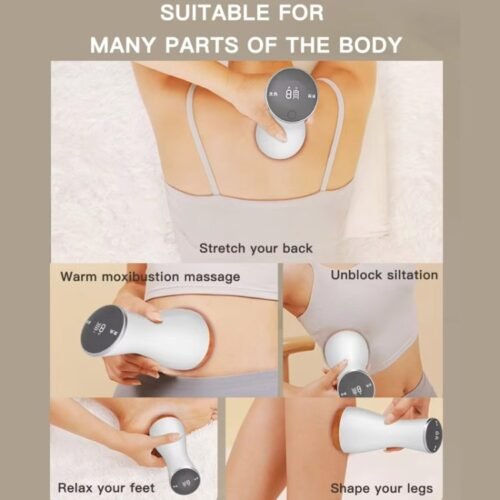 Pedra de acupuntura elétrica compressa quente massageador vibratório de corpo inteiro universal aparelho gua sha ajustável de 9 velocidades - Image 11