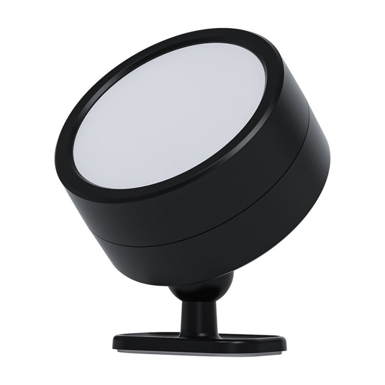 Lâmpada LED giratória de 360 ​​graus, holofote magnético para gabinete, luz noturna atmosférica, Black