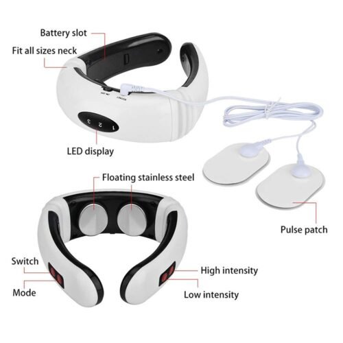 Carregamento USB 1300 mAh elétrico nas costas, pescoço, ombro, pulso elétrico, choque elétrico, massageador corporal - Image 3