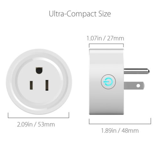 Miniplugue WiFi de forma redonda 10A APP para controle remoto e controle remoto Soquete inteligente funciona com Alexa e Google Home, CA 100-240V, conector americano - Image 11
