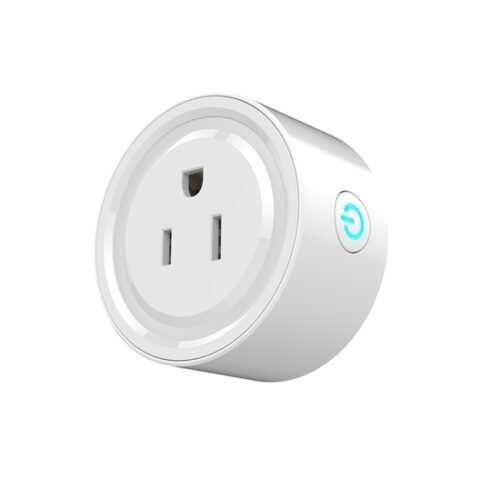 Miniplugue WiFi de forma redonda 10A APP para controle remoto e controle remoto Soquete inteligente funciona com Alexa e Google Home, CA 100-240V, conector americano - Image 3