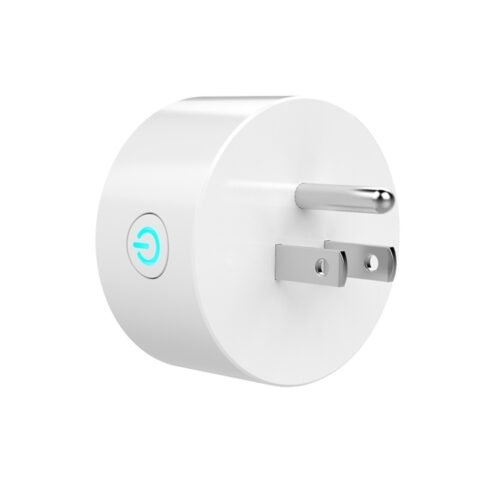 Miniplugue WiFi de forma redonda 10A APP para controle remoto e controle remoto Soquete inteligente funciona com Alexa e Google Home, CA 100-240V, conector americano - Image 4