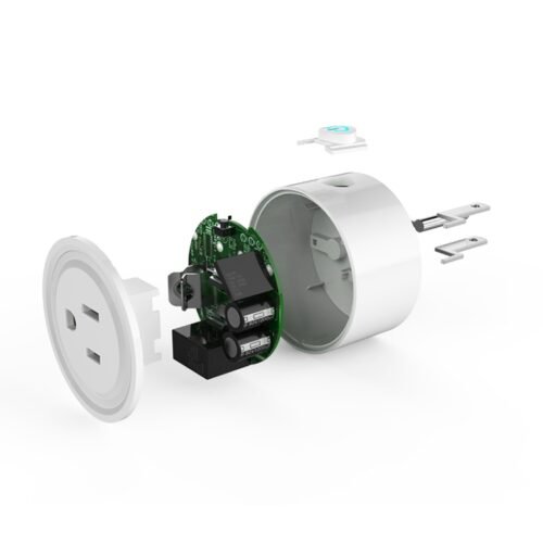 Miniplugue WiFi de forma redonda 10A APP para controle remoto e controle remoto Soquete inteligente funciona com Alexa e Google Home, CA 100-240V, conector americano - Image 5