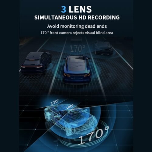 Lente de câmera de 3 polegadas com tela IPS de 3 polegadas WiFi Car Dash Cam 1080P Night Vision Dash Camera para carros - Image 4