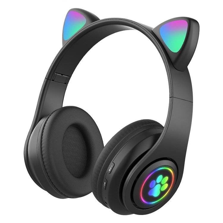 B39 Cat Ear Design LED Luz gradiente fone de ouvido Bluetooth sem fio