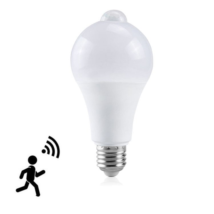 LED luz sensor de movimento impermeável sensor infravermelho E27 LED sensor bulbo luz branca