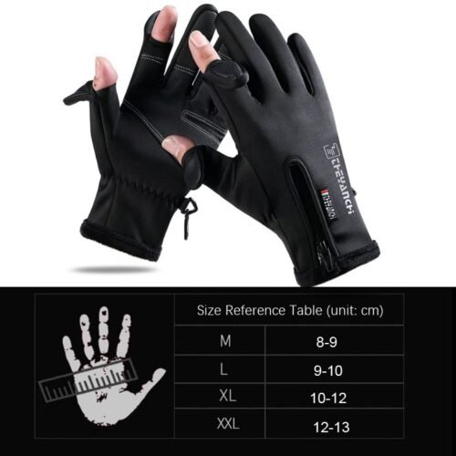 Luvas quentes para esportes ao ar livre para pesca sem dedos com tela sensível ao toque, M, L, XL, XXl - Image 3