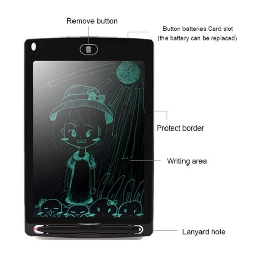Portátil 8.5 polegada lcd escrita tablet desenho graffiti eletrônico almofada de escrita mensagem placa gráfica rascunho papel com caneta escrita, 8.5 inch Black, 8.5 inch Green, 8.5 inch Blue, 8.5 inch White - Image 15