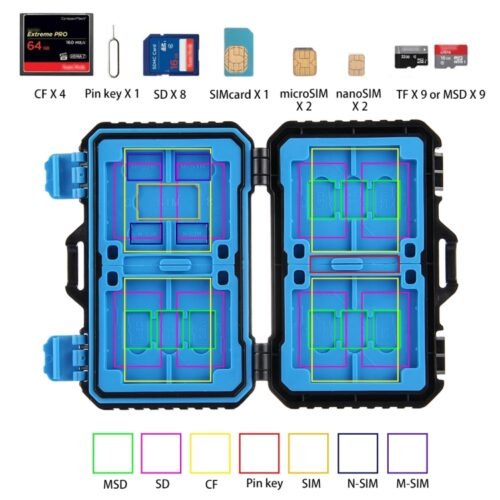 Estojo para cartão de memória PULUZ 27 em 1 para 4CF + 8SD + 9TF + 1 PIN de cartão + 1 SIM padrão + 2 Micro-SIM + 2 Nano-SIM - Image 11