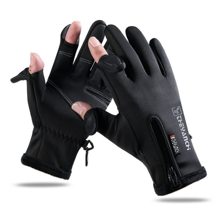 Luvas quentes para esportes ao ar livre para pesca sem dedos com tela sensível ao toque, M, L, XL, XXl